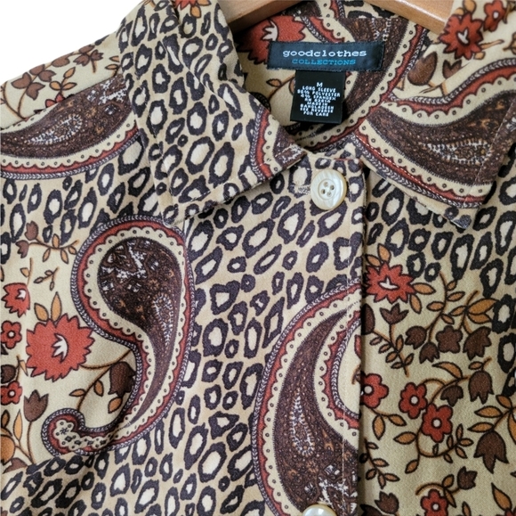 ** VINTAGE** Goodclothes collections BOHO paisley button-down tunic/shirt - Picture 10 of 11